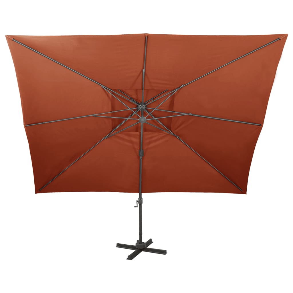 Vidaxl Parasol flotante con techo doble 400x300 cm Terracota -Coled