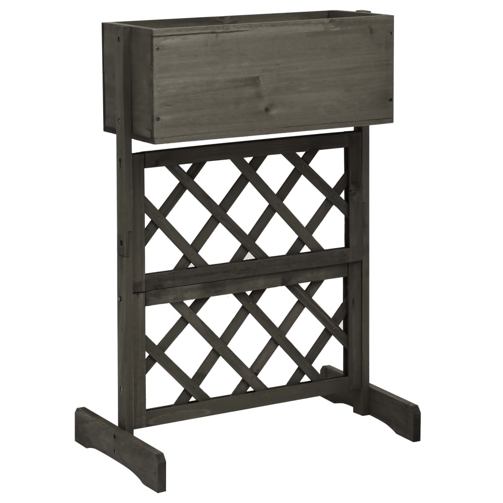 Vidaxx jardinera enrejada 45x30x74 cm madera maciza de pino gris