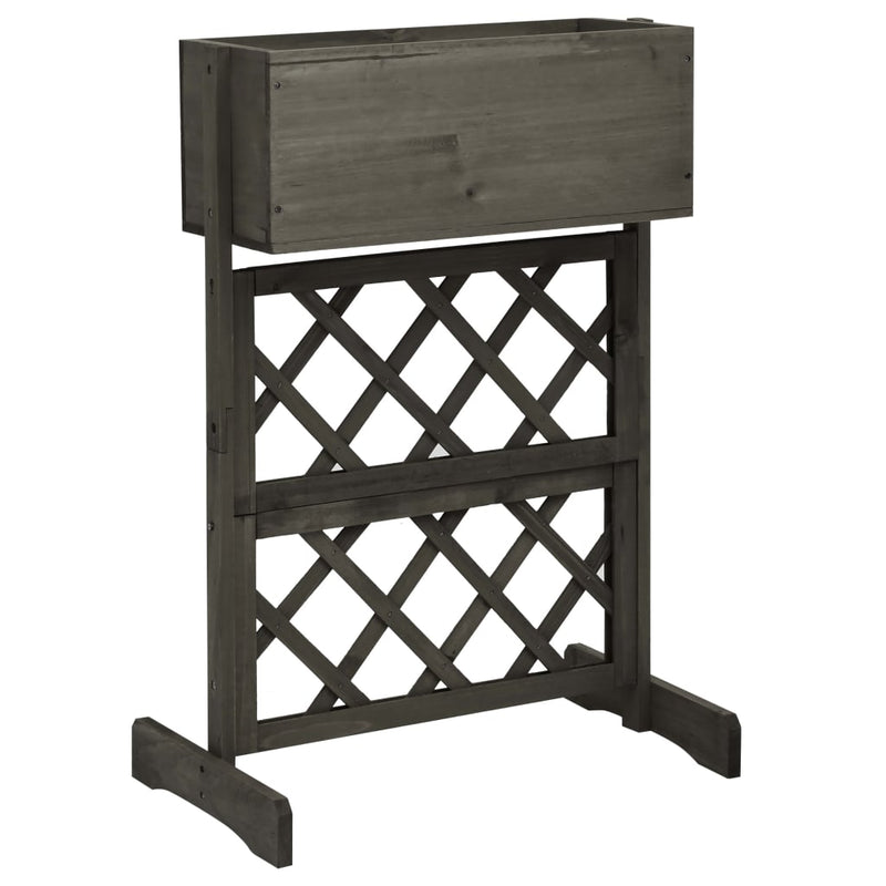 Vidaxx jardinera enrejada 45x30x74 cm madera maciza de pino gris