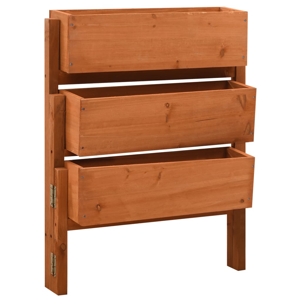 Vidaxl Planter plegable 60x14x75 cm de pino sólido naranja