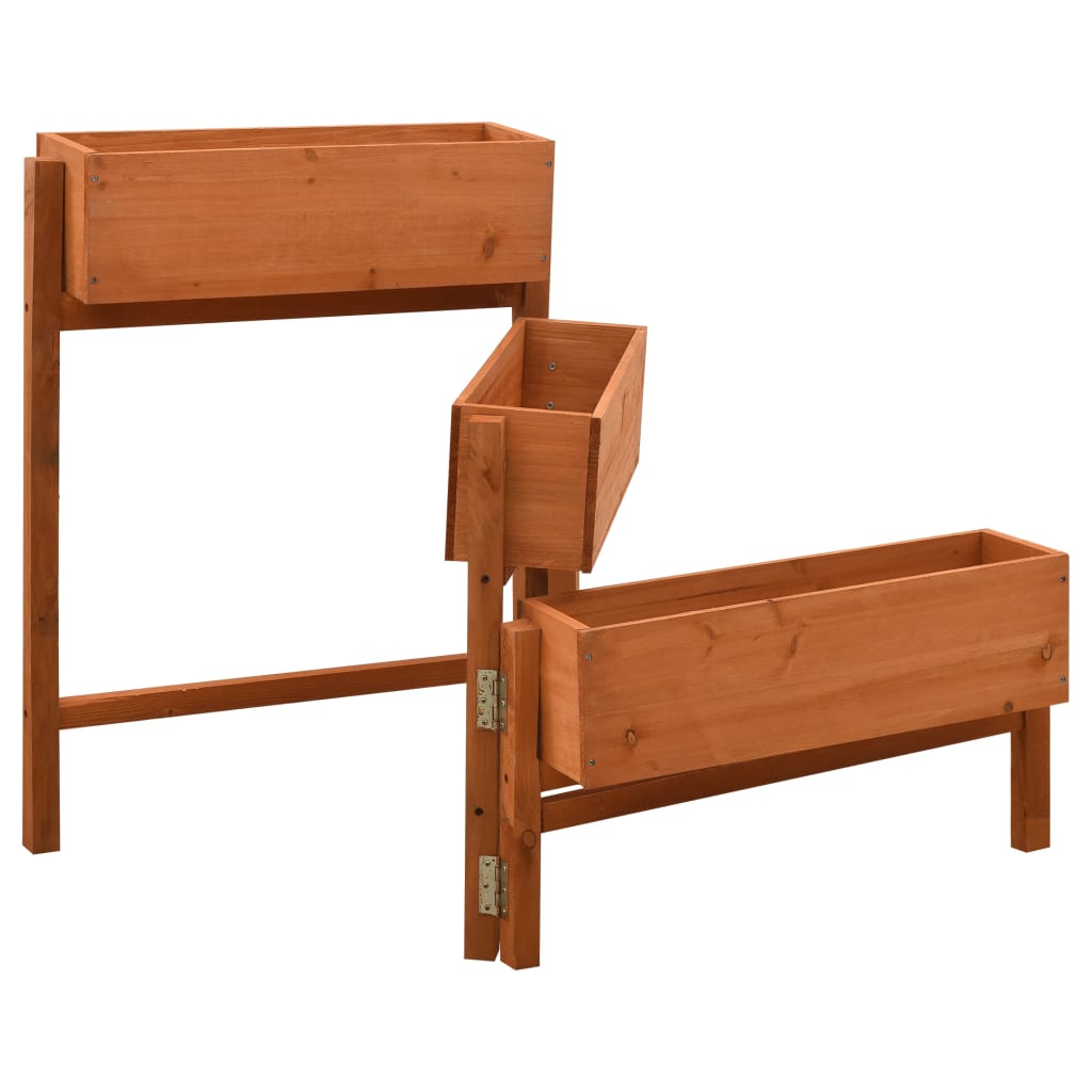 Vidaxl Planter plegable 60x14x75 cm de pino sólido naranja