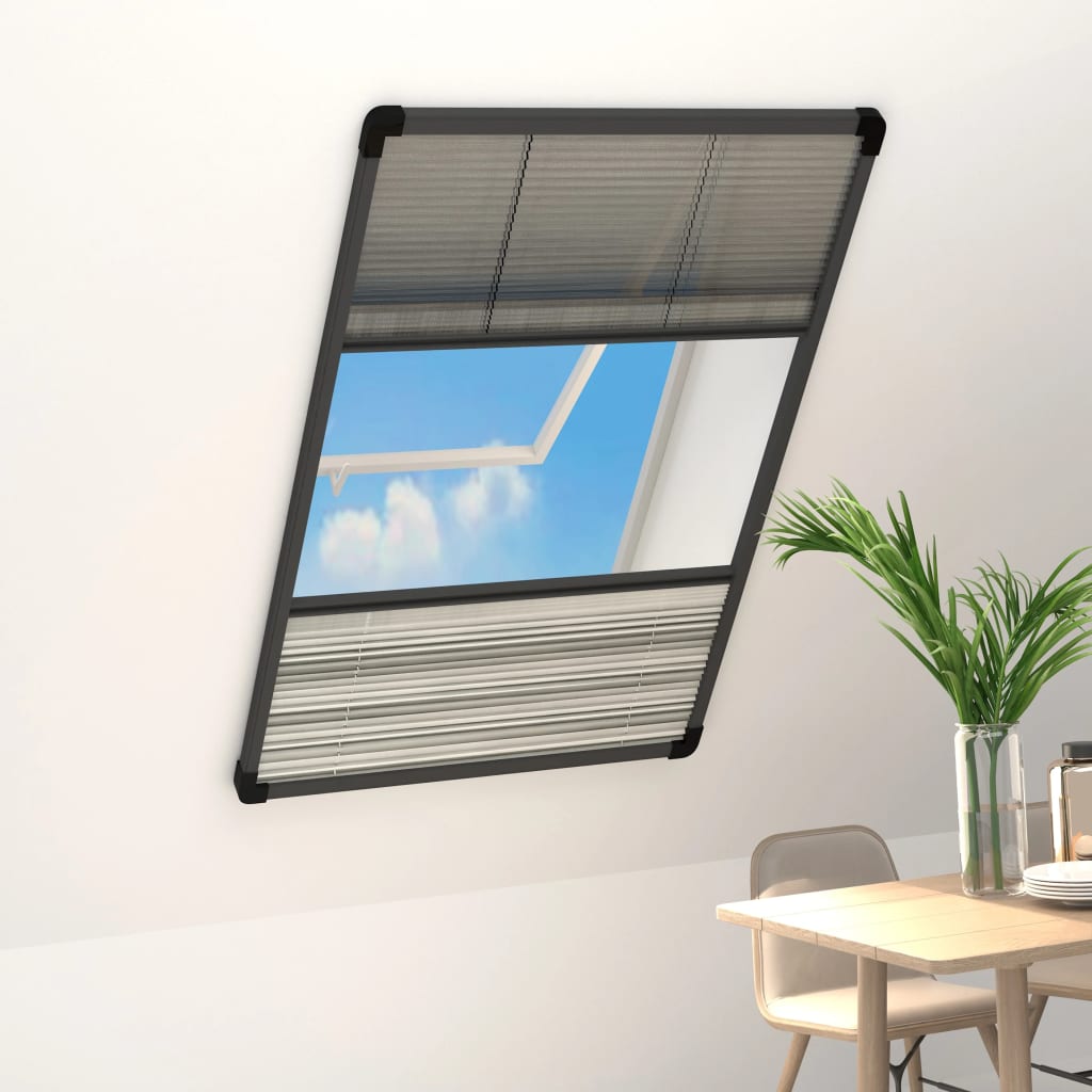 Vidaxx mampara plisada para ventana con oscurecimiento 80x160 cm aluminio