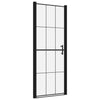 Puerta de ducha Vidaxl 91x195 cm de vidrio endurecido negro