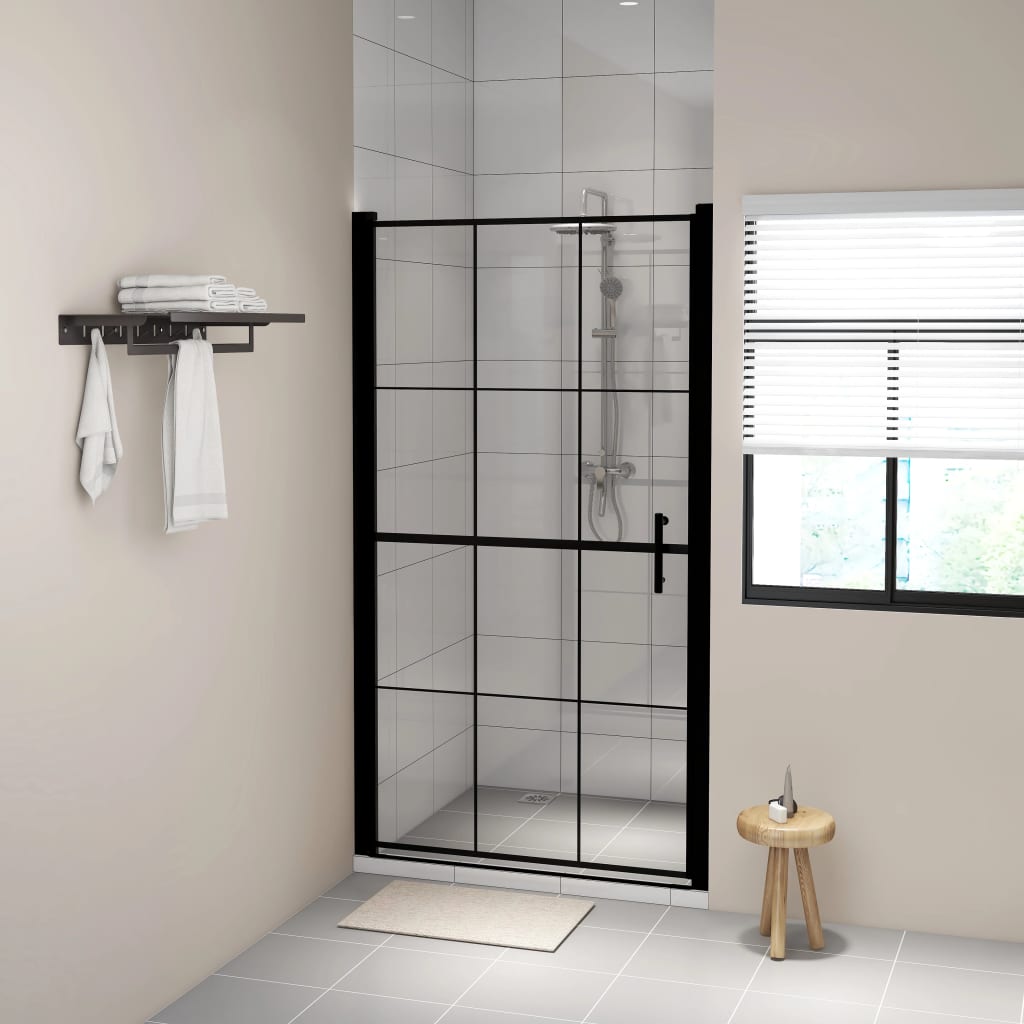 Vidaxl Porta della doccia 100x178 cm Black indurito