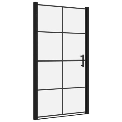 Puerta de ducha Vidaxl 100x178 cm de vidrio endurecido negro
