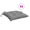 VidaXL cojines para silla 6uds 40x40x7 cm tela oxford gris