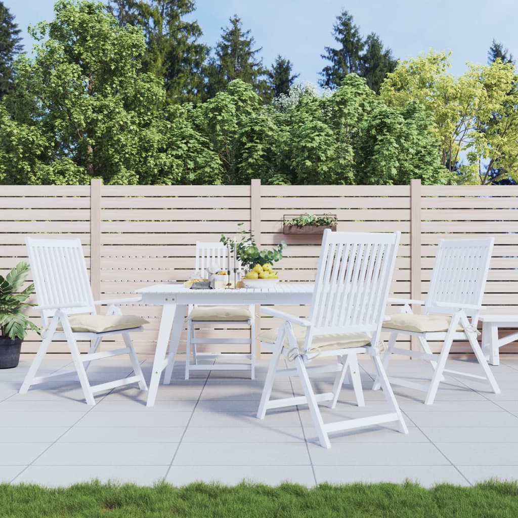Cojines de silla Vidaxl 4 PCS 40x40x7 CM Oxford Fabric crèmewit