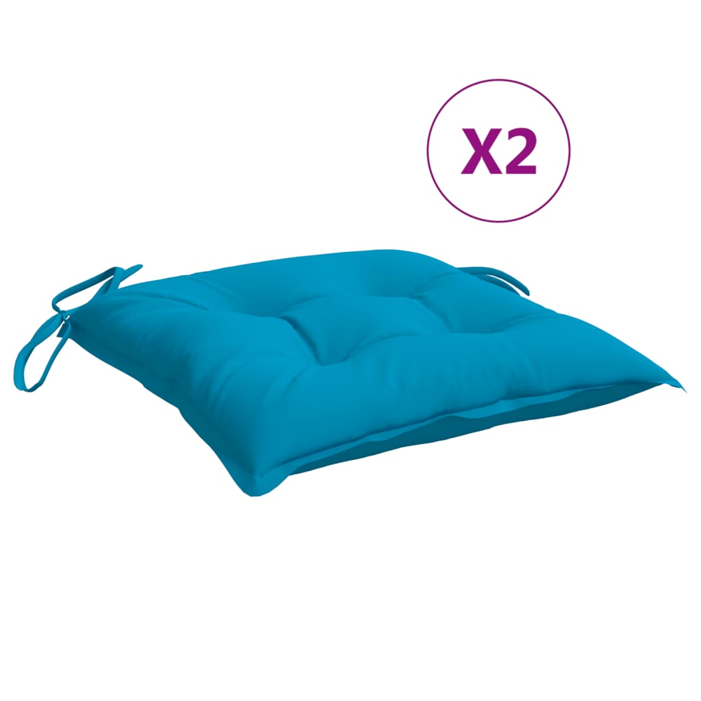 Cuscini da sedia Vidaxl 2 ST 40x40x7 cm tessuto oxford azzurro