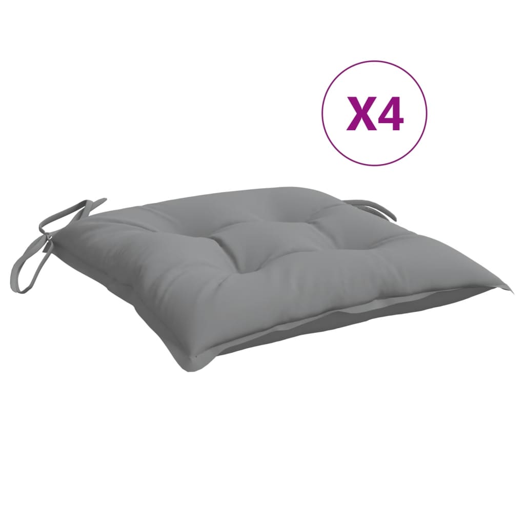 VidaXL cojines para silla 4uds 50x50x7 cm tela oxford gris