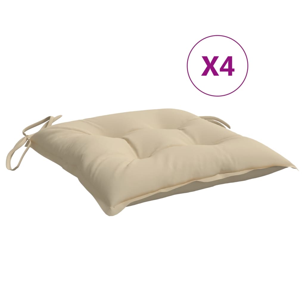 VidaXL cojines para silla 4uds 50x50x7 cm tela oxford beige