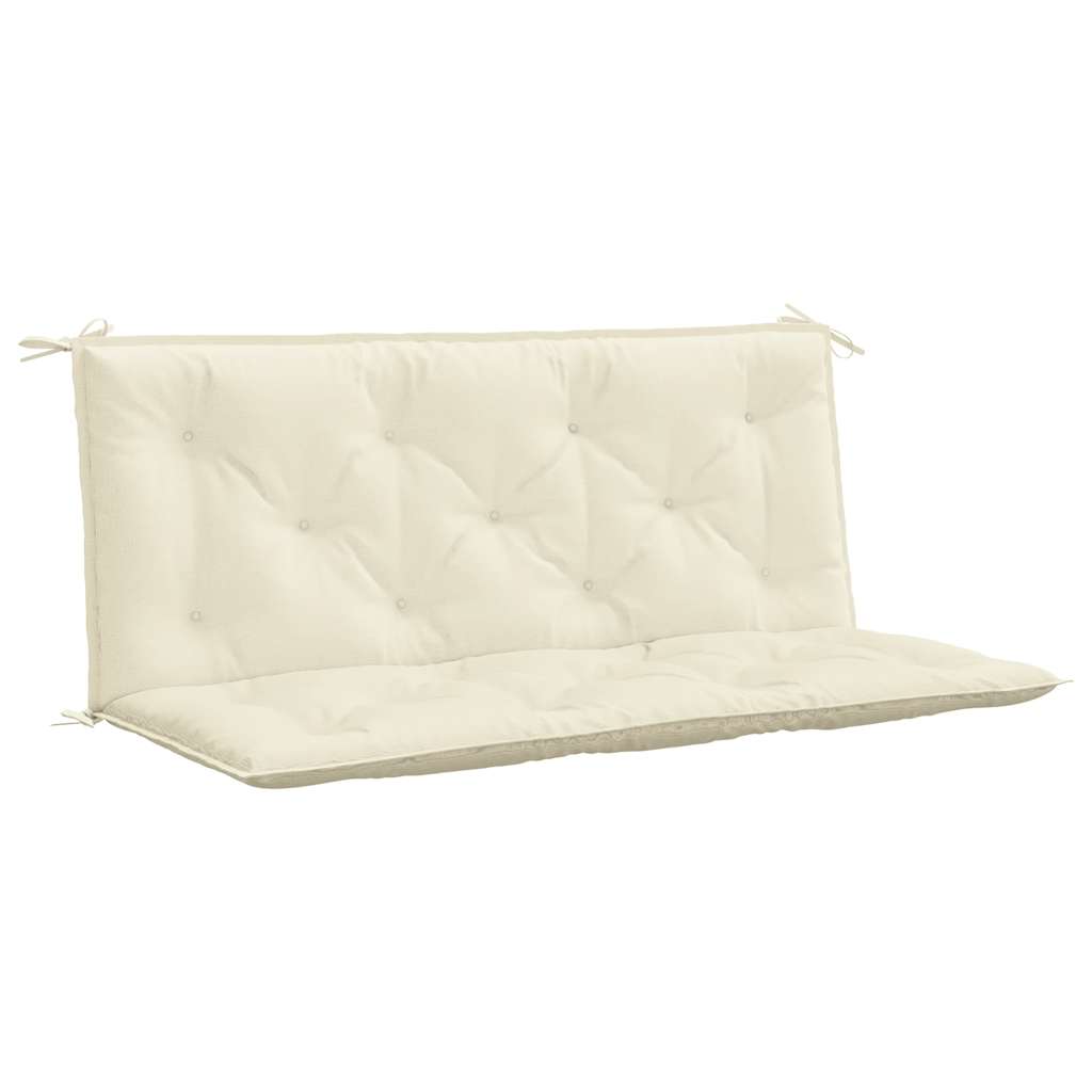 Vidaxl Garden Banch Cushion 120x (50+50) x7 cm Crèmewit in tessuto Oxford