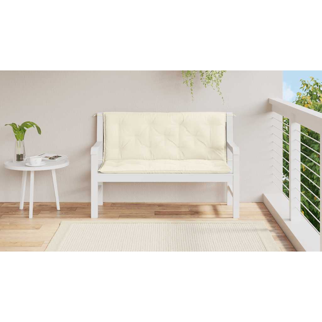 Vidaxl Garden Banch Cushion 120x (50+50) x7 cm Crèmewit in tessuto Oxford