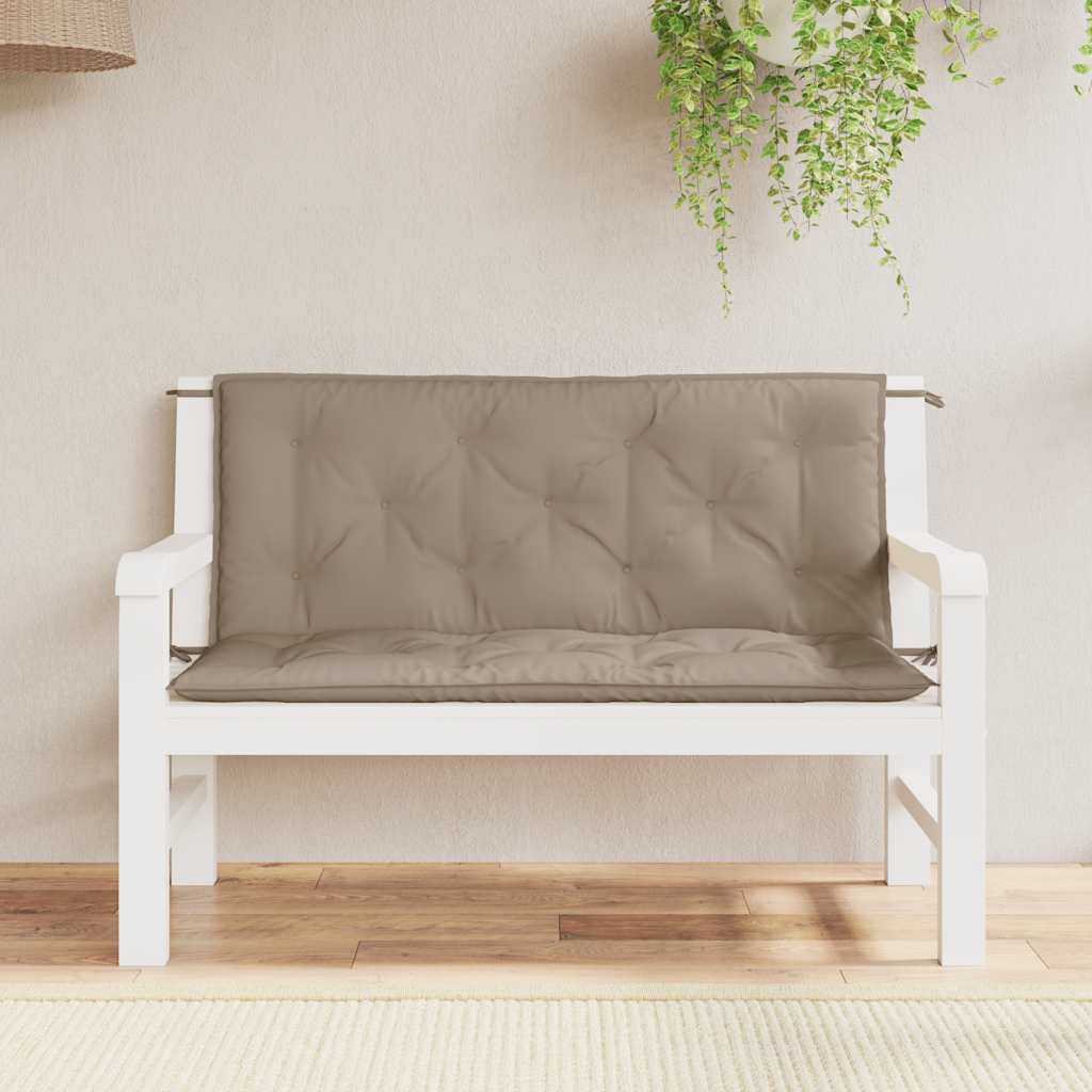 VidaXL cuscino per panca da giardino 120x(50+50)x7 cm tessuto oxford tortora