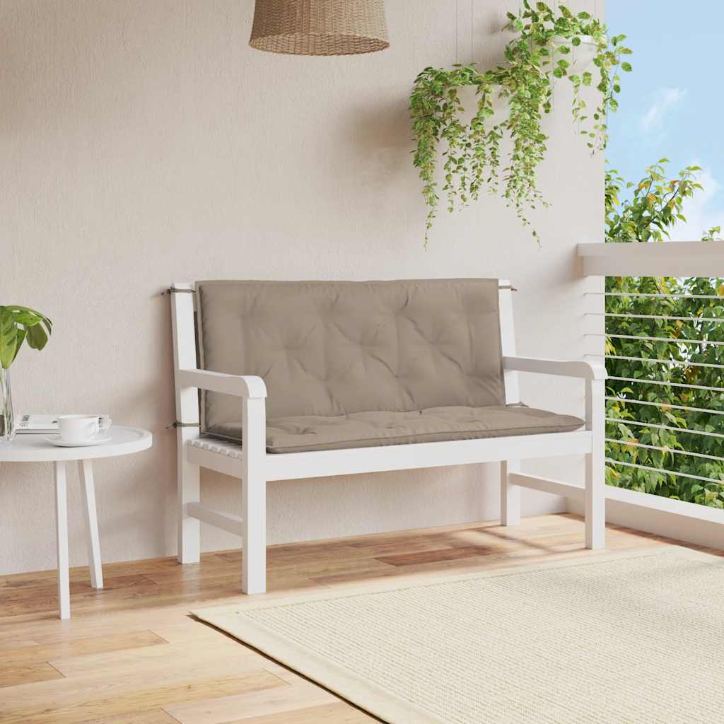 VidaXL cuscino per panca da giardino 120x(50+50)x7 cm tessuto oxford tortora