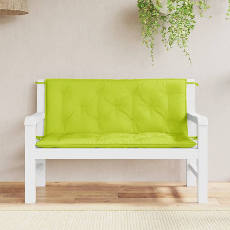 vidaXL Cuscino per Panca da Giardino 120x(50+50)x7 cm in Tessuto Oxford Verde Brillante