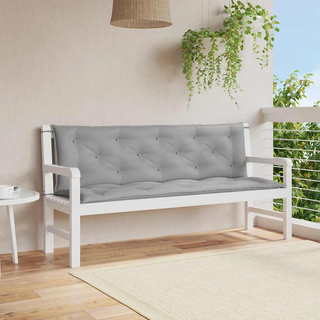 Cuscino per panca da giardino Vidaxx 150x(50+50)x7 cm in tessuto oxford grigio