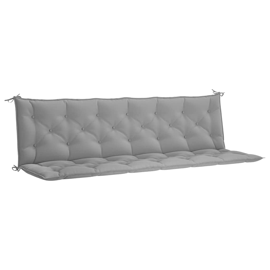 Cuscino per panca da giardino Vidaxx 200x(50+50)x7 cm in tessuto oxford grigio