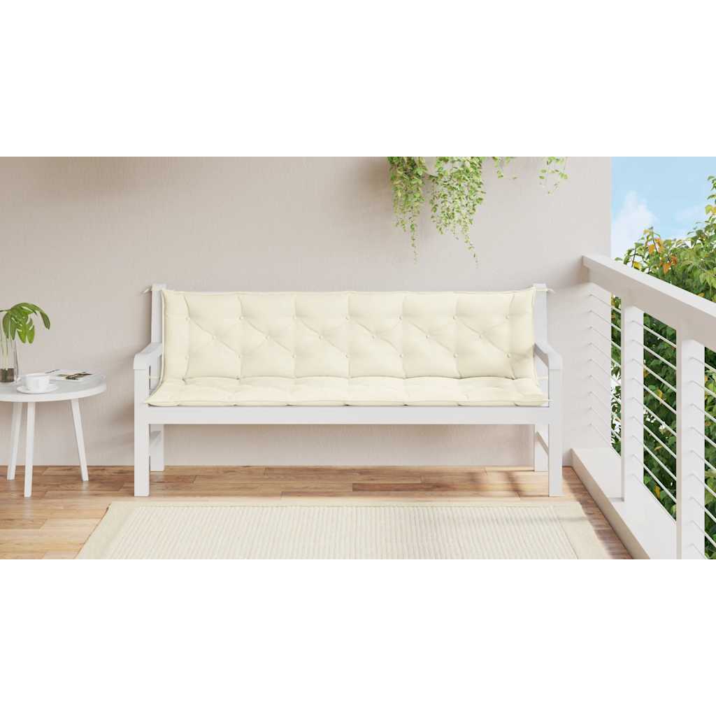 Vidaxl tuinbankkussen 200x(50+50)x7 cm oxford stof crèmewit
