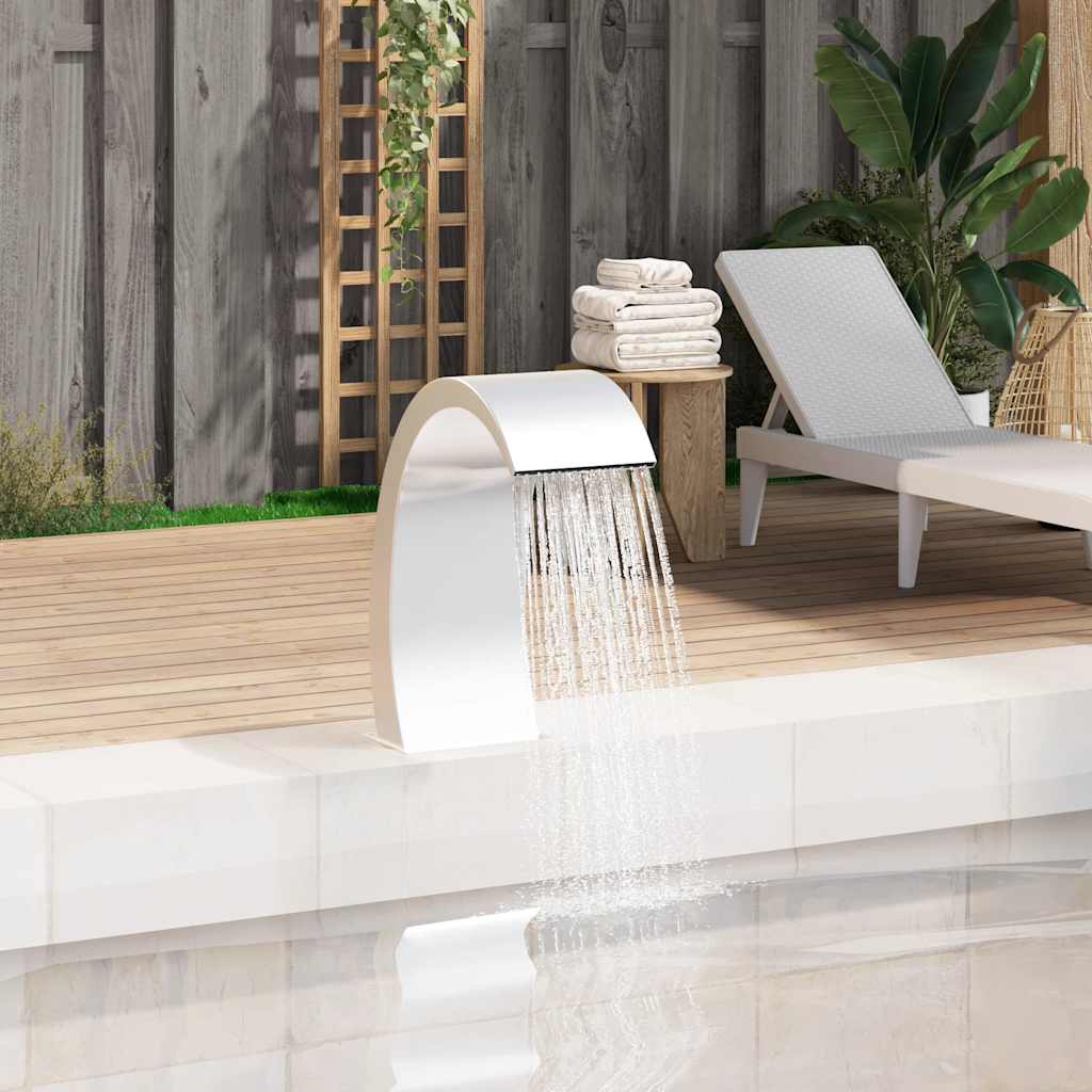 Vidaxl Fuente de piscina 22x60x70 cm de acero inoxidable 304