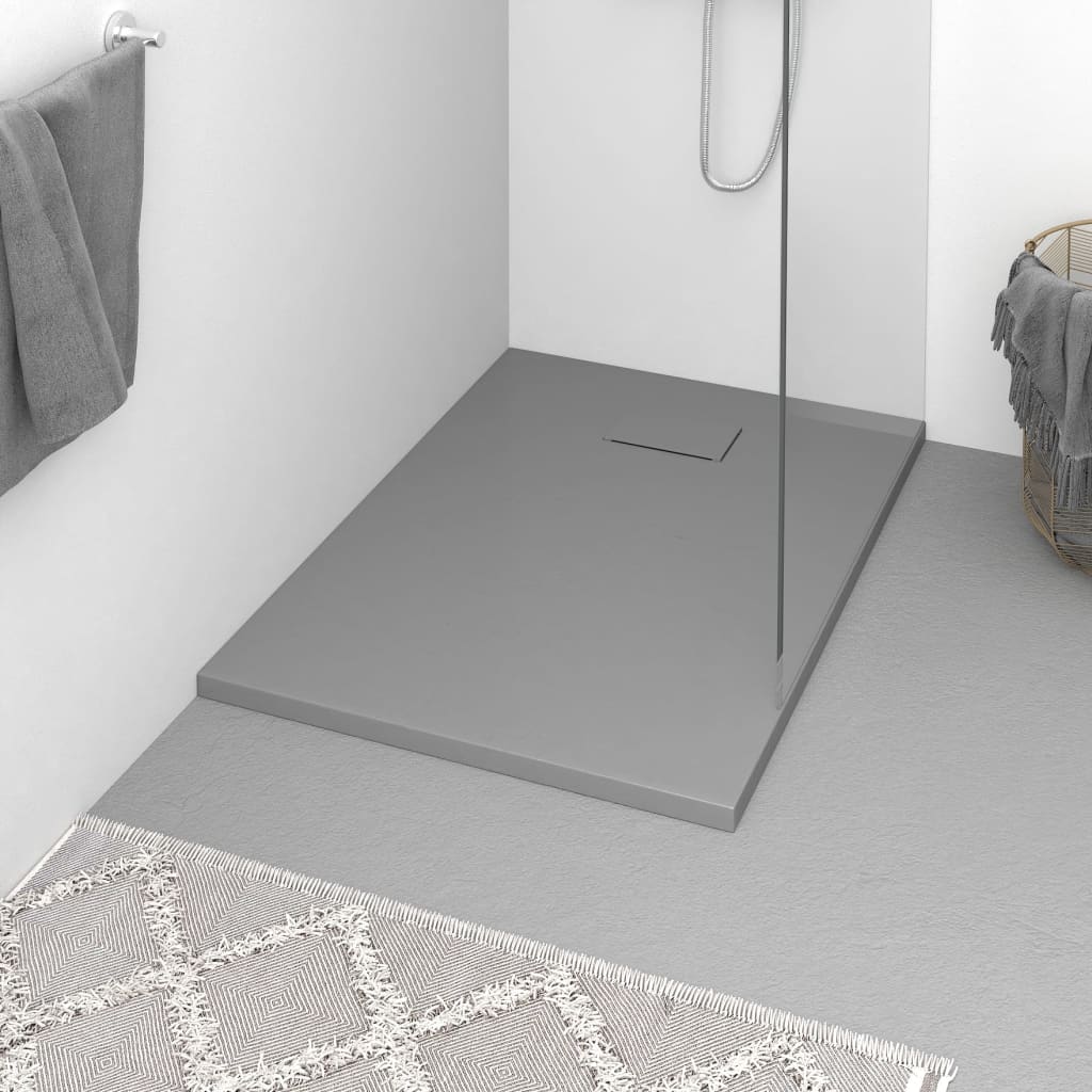 Vidaxl douchebak 100x70 cm smc grijs