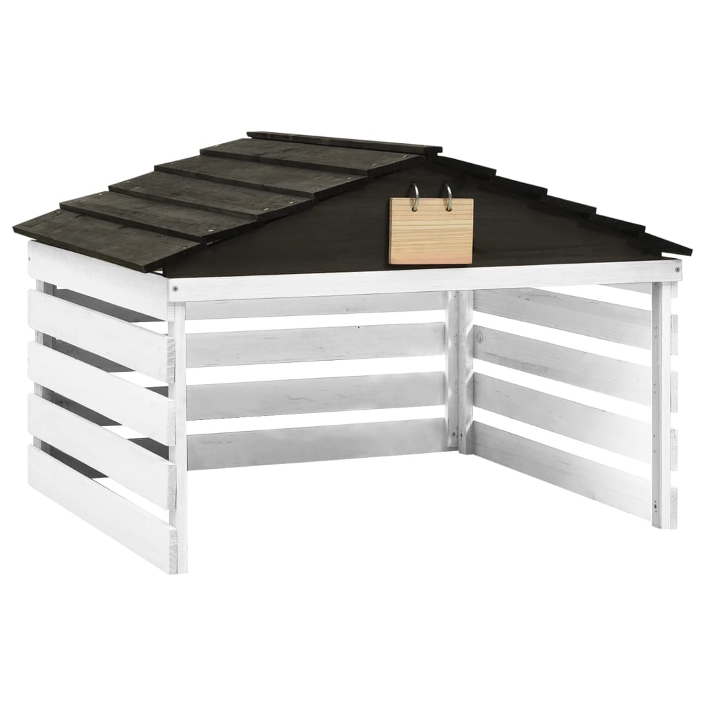 Copertura Vidaxl per tosaerba 78x74x54 cm Vurenhout in bianco e nero