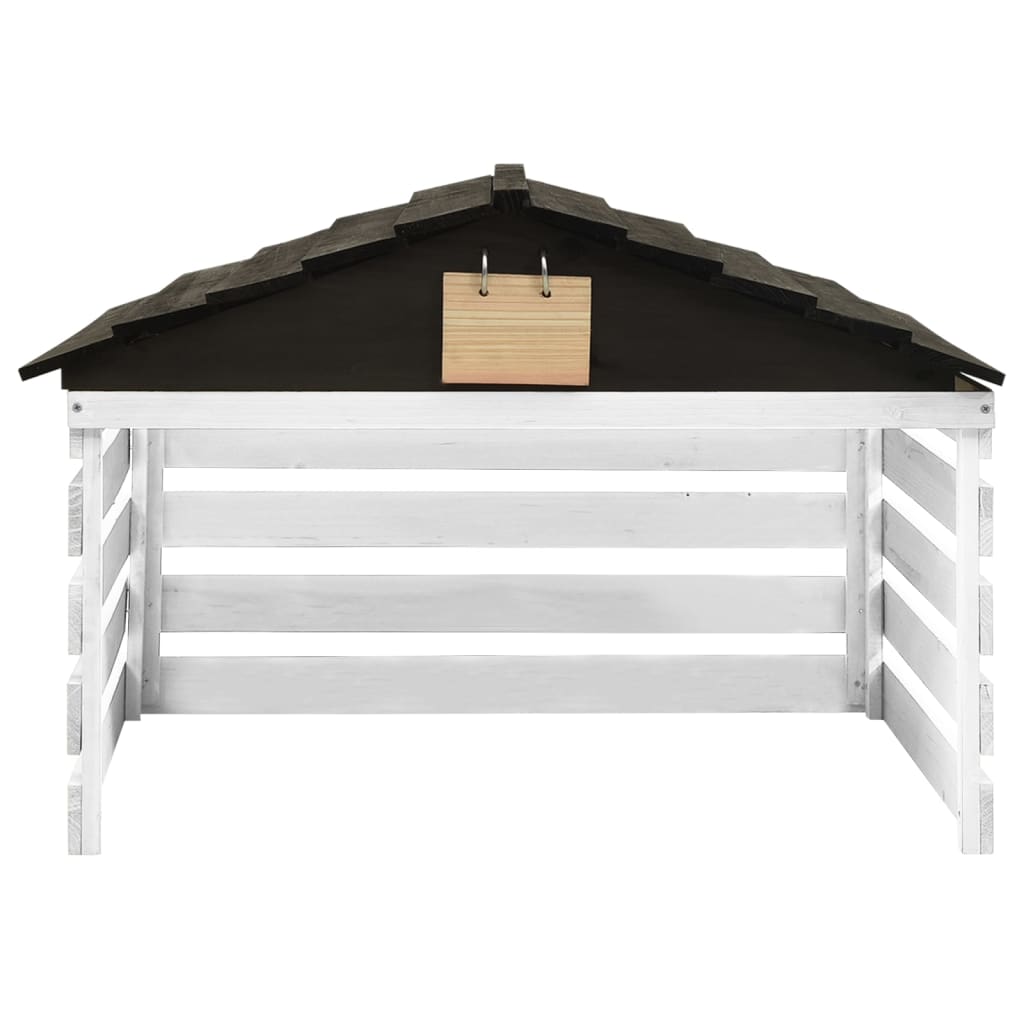 Copertura Vidaxl per tosaerba 78x74x54 cm Vurenhout in bianco e nero