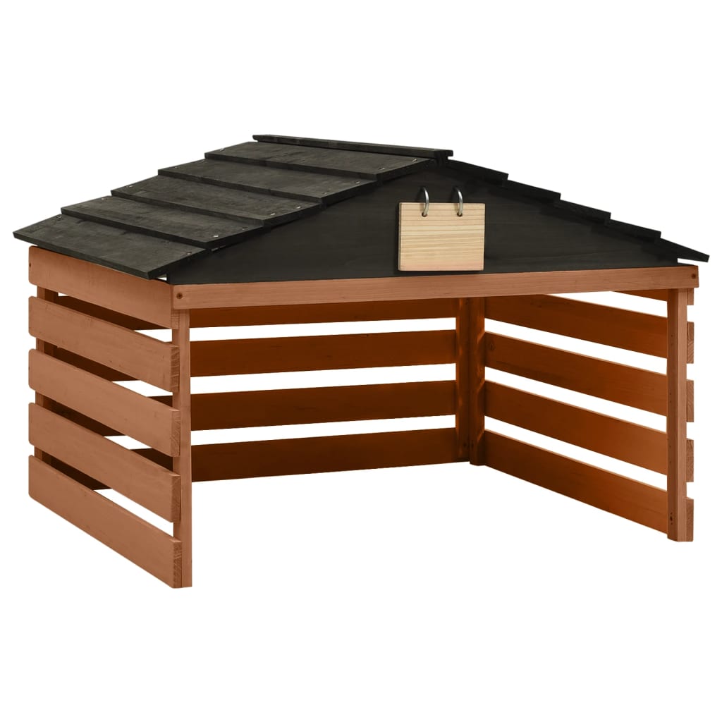 Vidaxl overkapping voor grasmaaier 78x74x54 cm vurenhout zwart bruin
