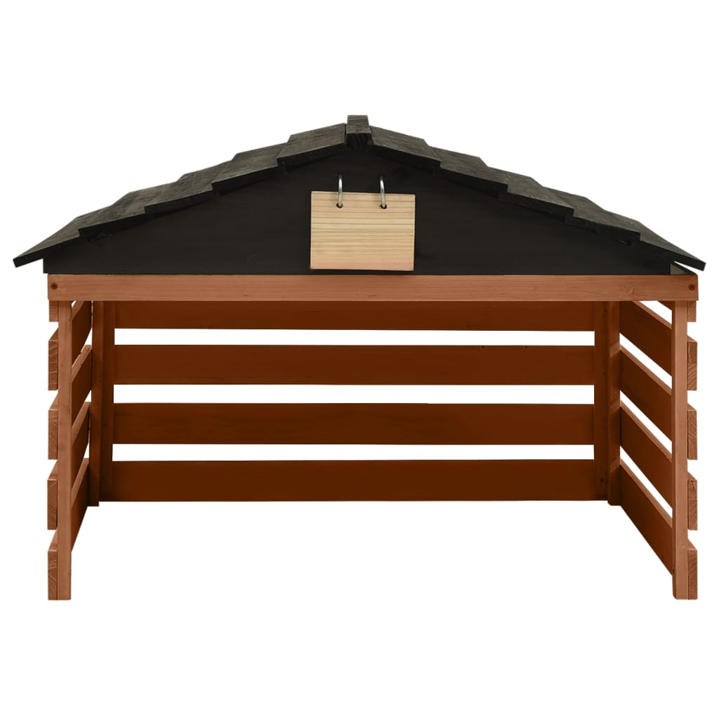 Vidaxl overkapping voor grasmaaier 78x74x54 cm vurenhout zwart bruin