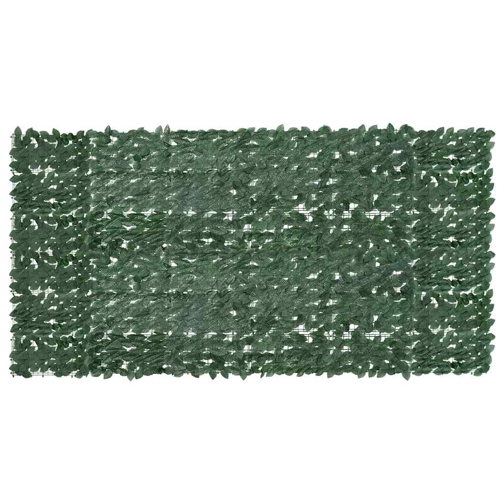 Pantalla de balcón Vidaxl con hojas de color verde oscuro 300x150 cm
