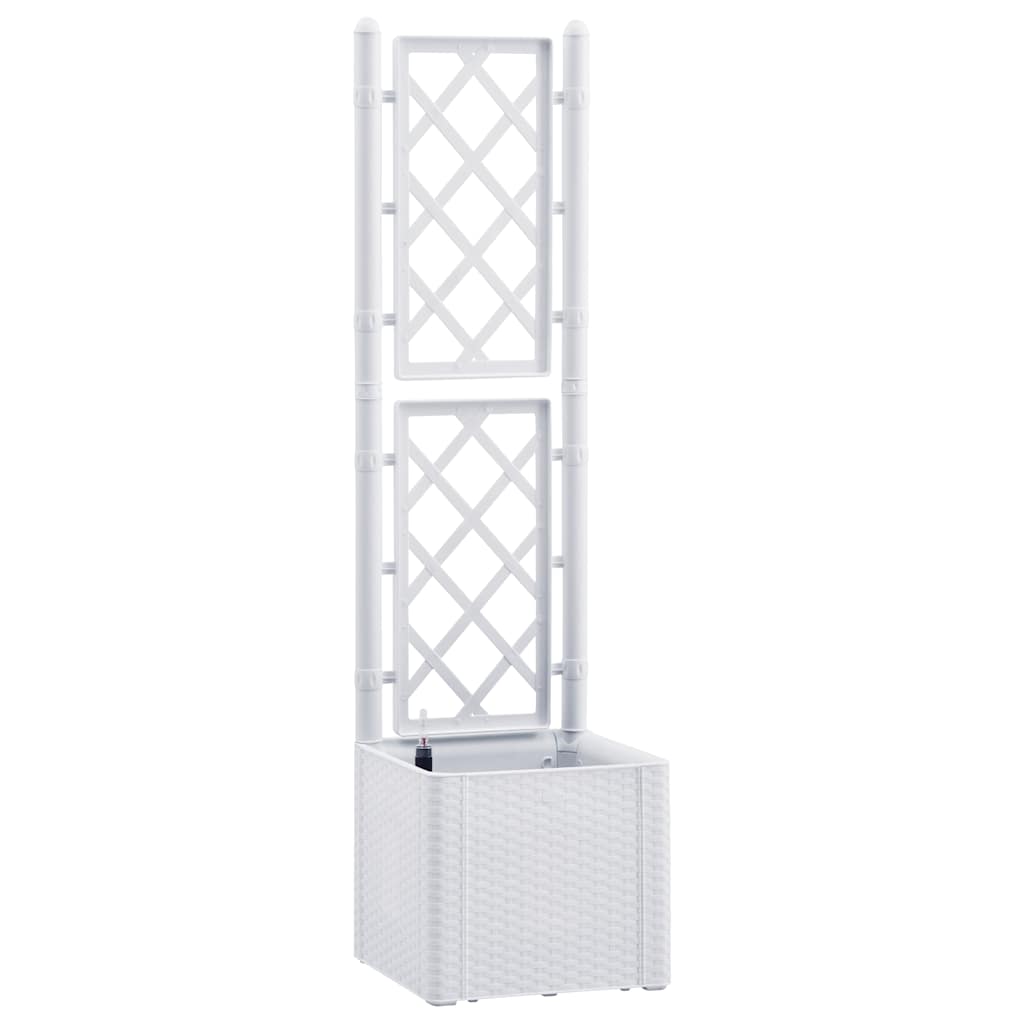 Vidaxl Plannet alto con Slat y Sistema de Self -Worming White