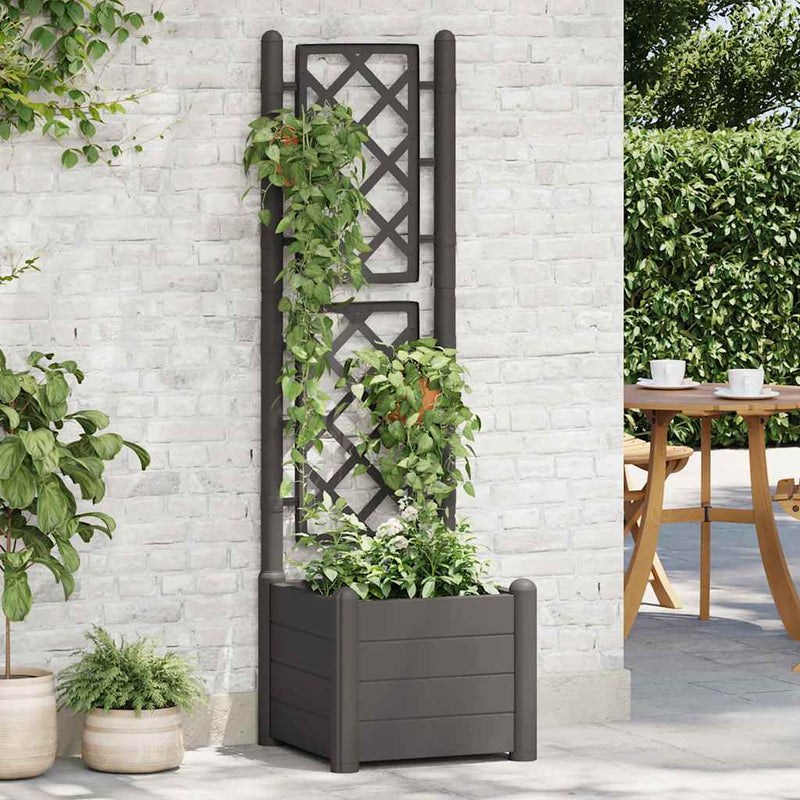 Plannet Vidaxl con Slat Work 43x43x142 cm PP antracita