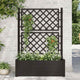 Vidaxl plantenbak met latwerk 100x43x142 cm pp antraciet