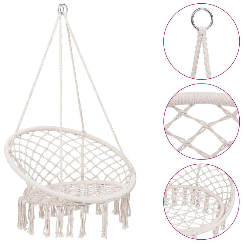 Vidaxl Hanging sedia 80 cm beige