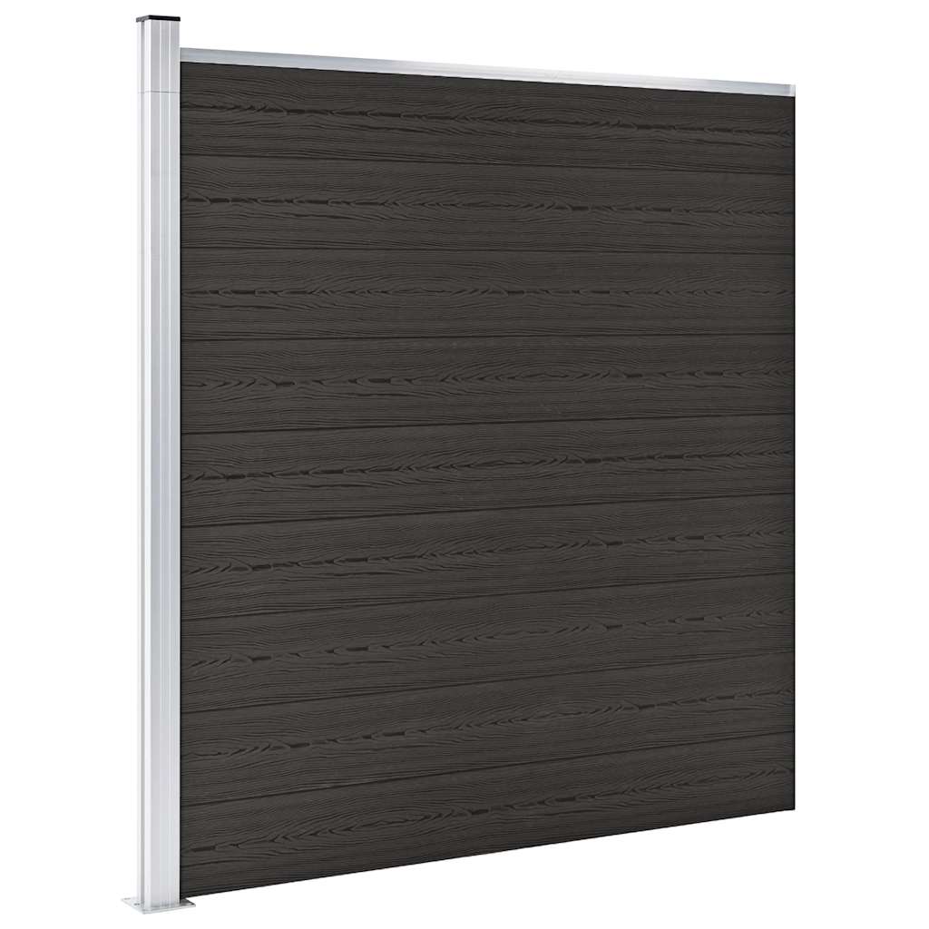 Panel de valla Vidaxl 175x186 cm HKC Negro