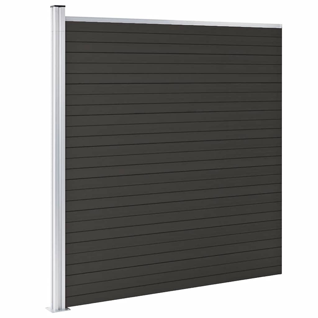 Panel de valla Vidaxl 175x186 cm HKC Negro