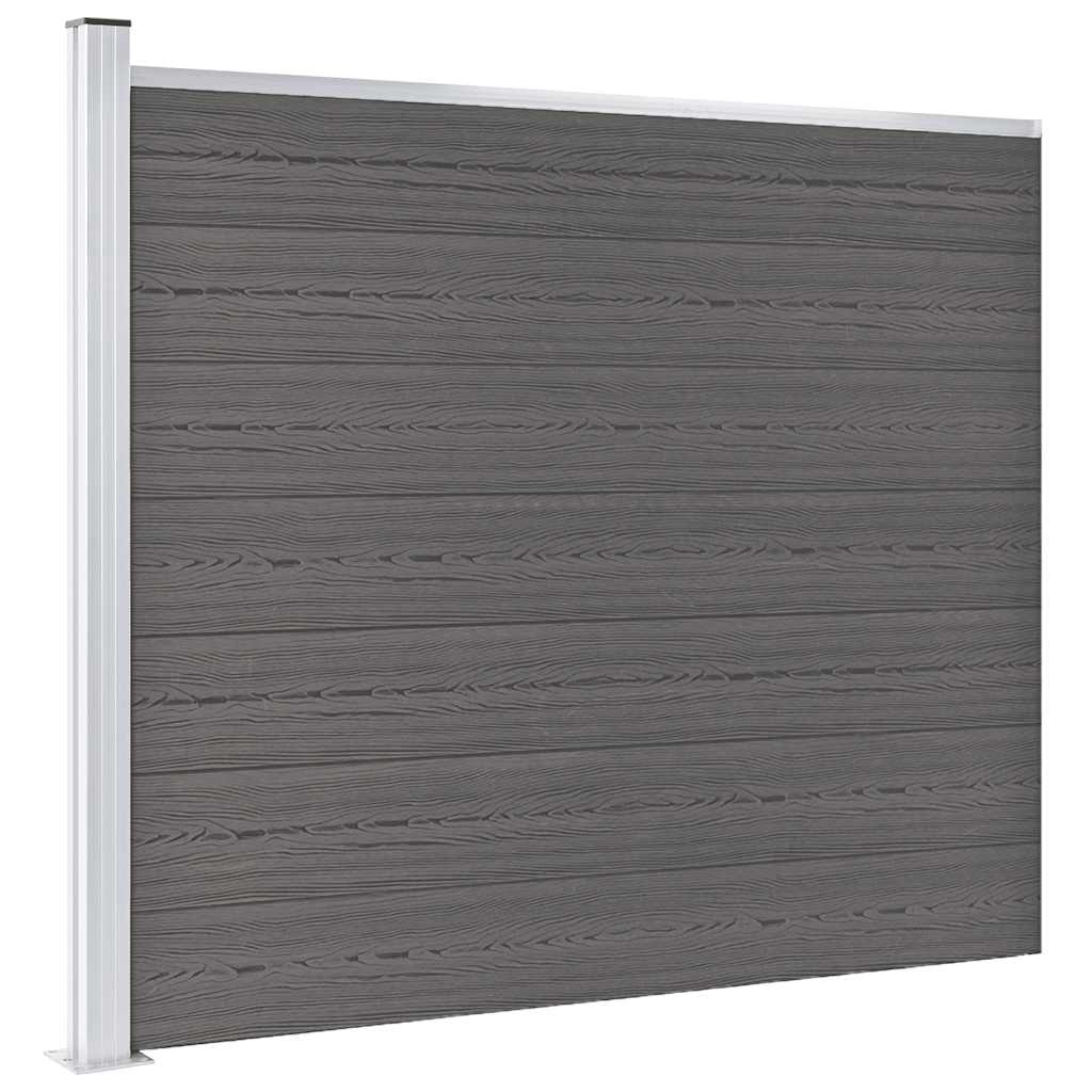 Panel de valla vidaxxl 175x146 cm hkc gris