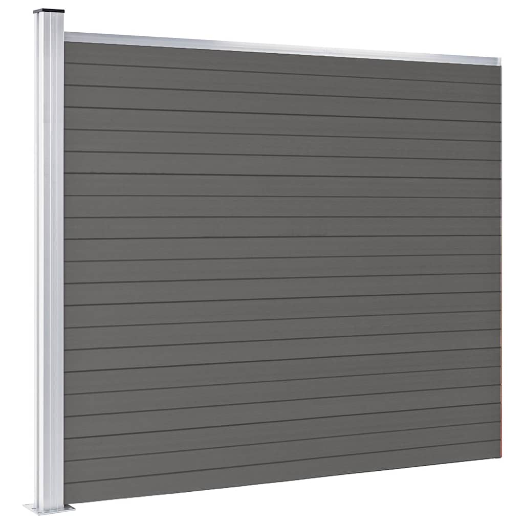 Panel de valla vidaxxl 175x146 cm hkc gris