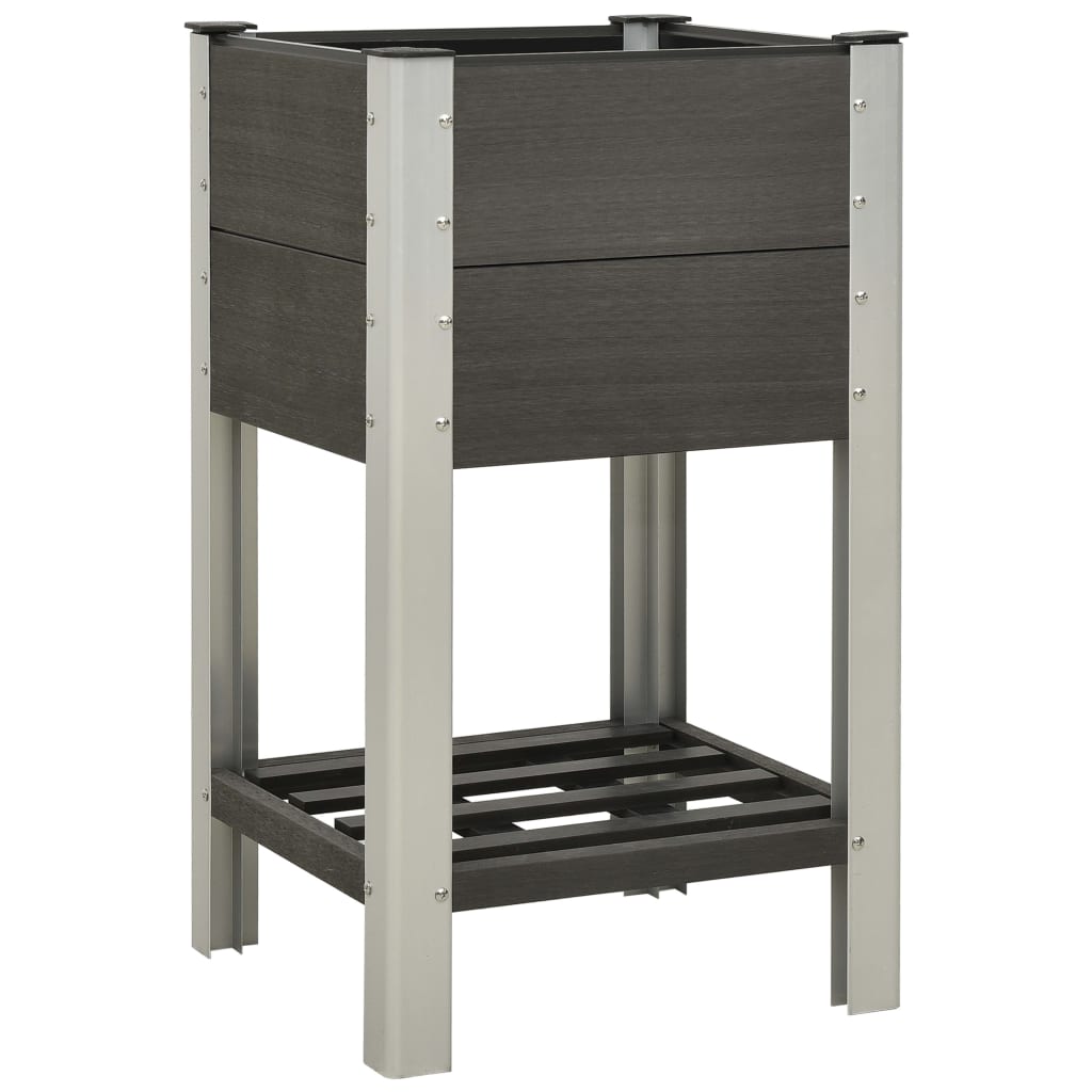 Vidaxl fioriera sollevata con scaffale 50x50x90 cm grigio HKC