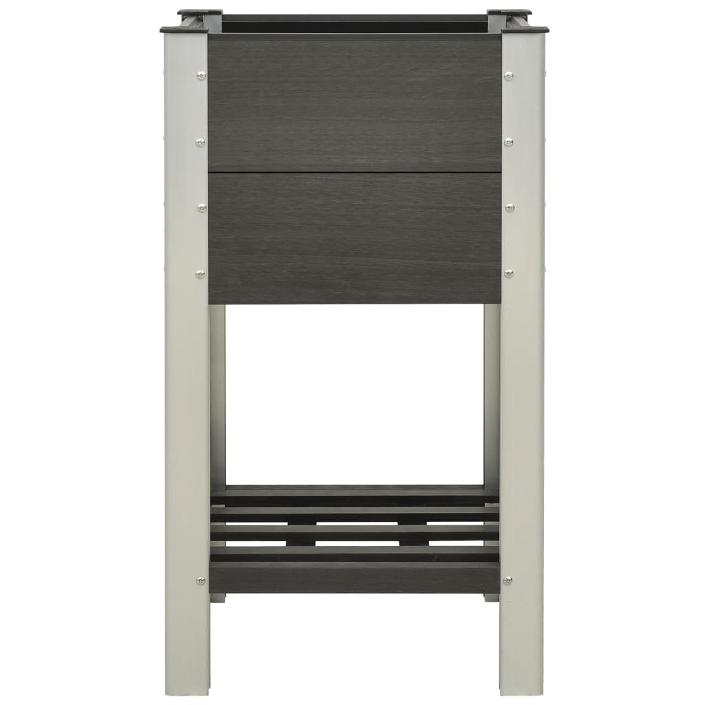Vidaxl fioriera sollevata con scaffale 50x50x90 cm grigio HKC
