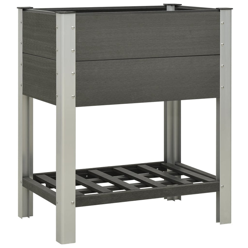 Plantador Vidaxl elevado con estante 75x50x90 cm HKC Gray