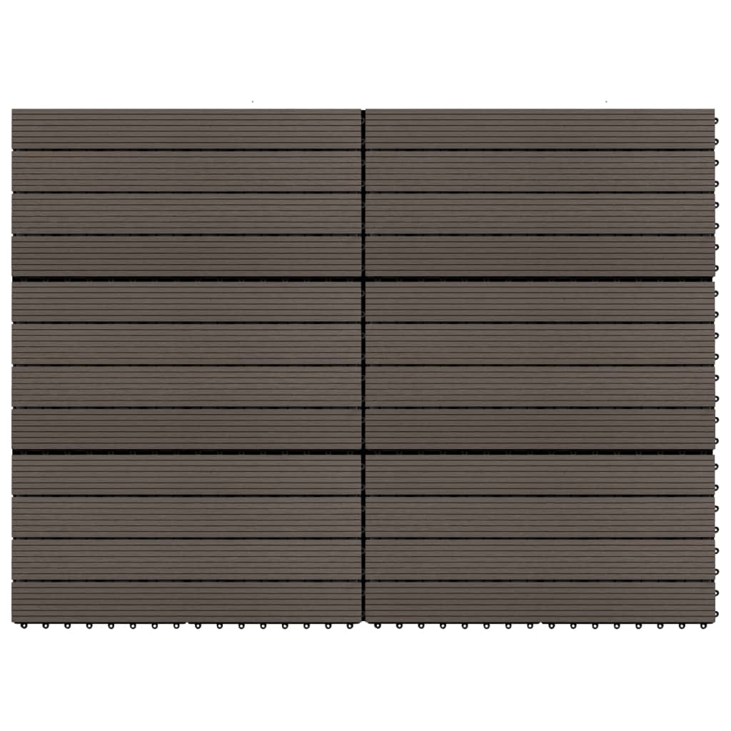 Vidaxl Terrace Tiles 6 PCS 60x30 cm 1.08 m² HKC Brown oscuro
