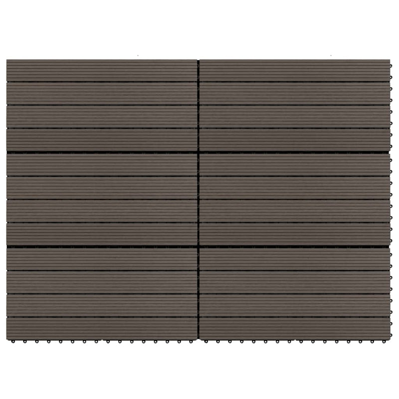 Vidaxl terrastegels 6 st 60x30 cm 1,08 m² hkc donkerbruin