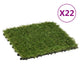 VIDAXL Piastrelle di erba artificiale 22 PC 30x30 cm Verde