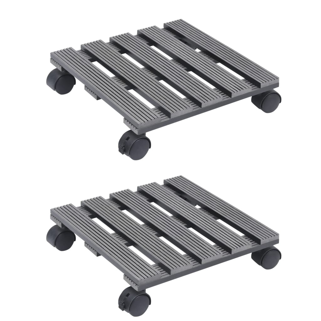 Vidaxl Plant Trolleys 2 PCS 30x30x7.5 cm HKC Gray