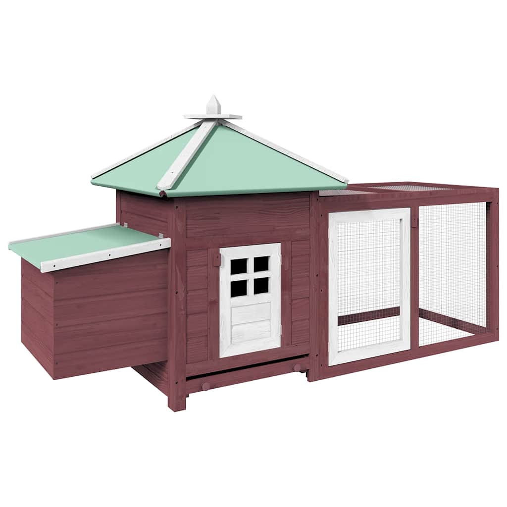 Vidaxl Chicken Coop con Nest Box 190x72x102 Solid Vurenhout Mokka Color