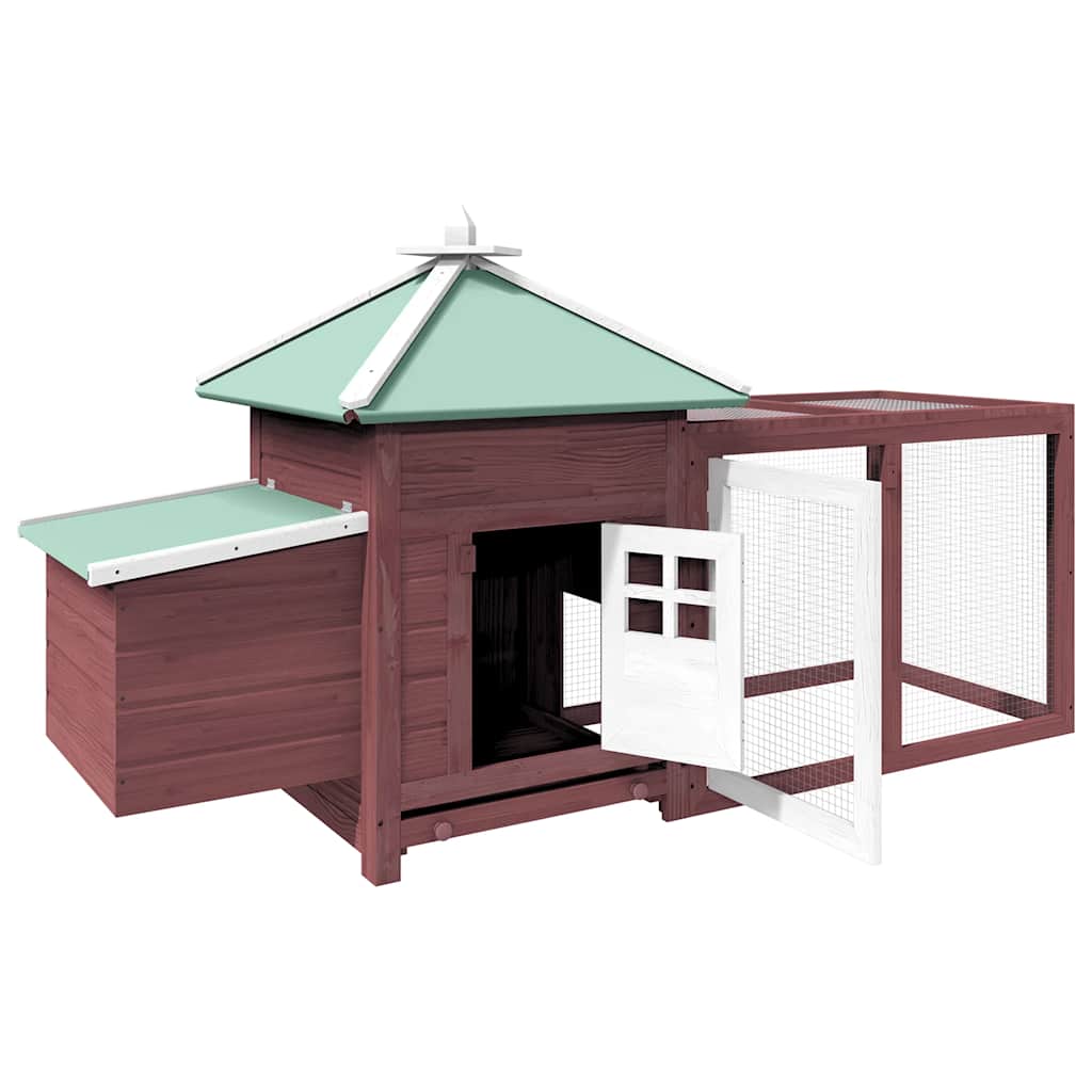 Vidaxl Chicken Coop con Nest Box 190x72x102 Solid Vurenhout Mokka Color