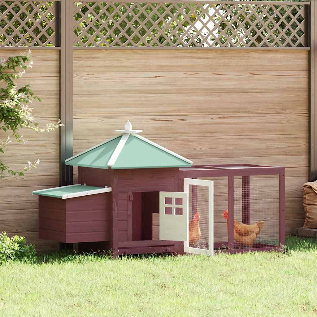 Vidaxl Chicken Coop con Nest Box 190x72x102 Solid Vurenhout Mokka Color