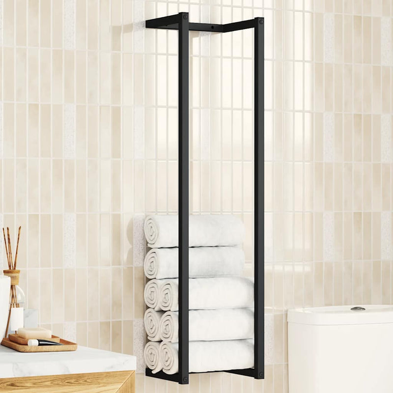 Vidaxl Rack de toalla 25x20x95 cm de hierro negro
