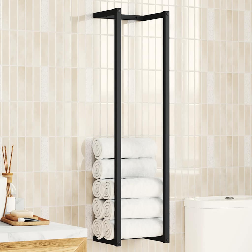 Vidaxl Rack de toalla 25x20x95 cm de hierro negro