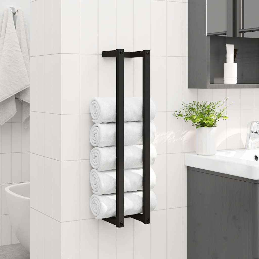 Vidaxl handdoekenrek 12,5x12,5x60 cm ijzer zwart